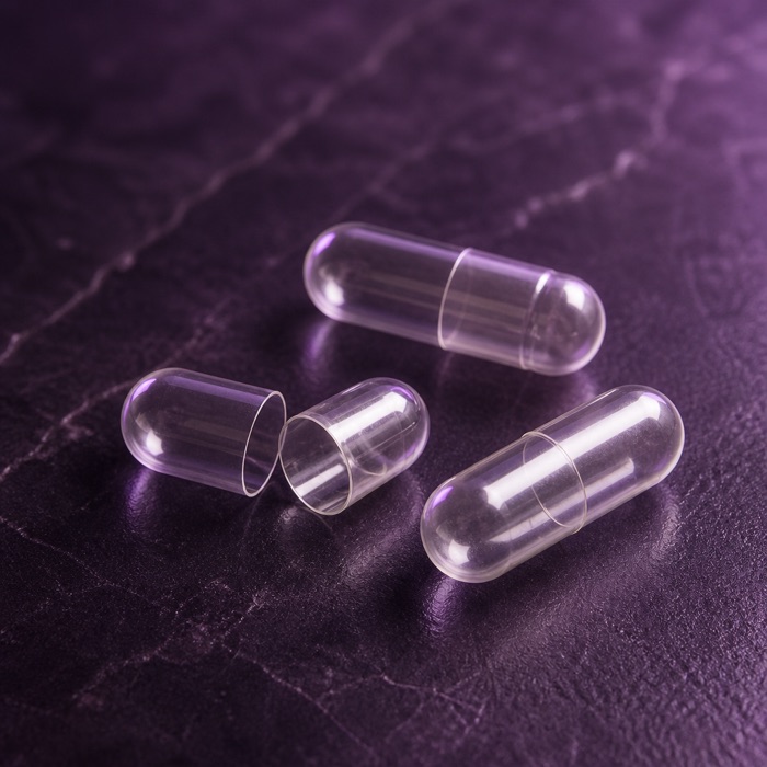 Empty clear vegetarian cellulose capsules
