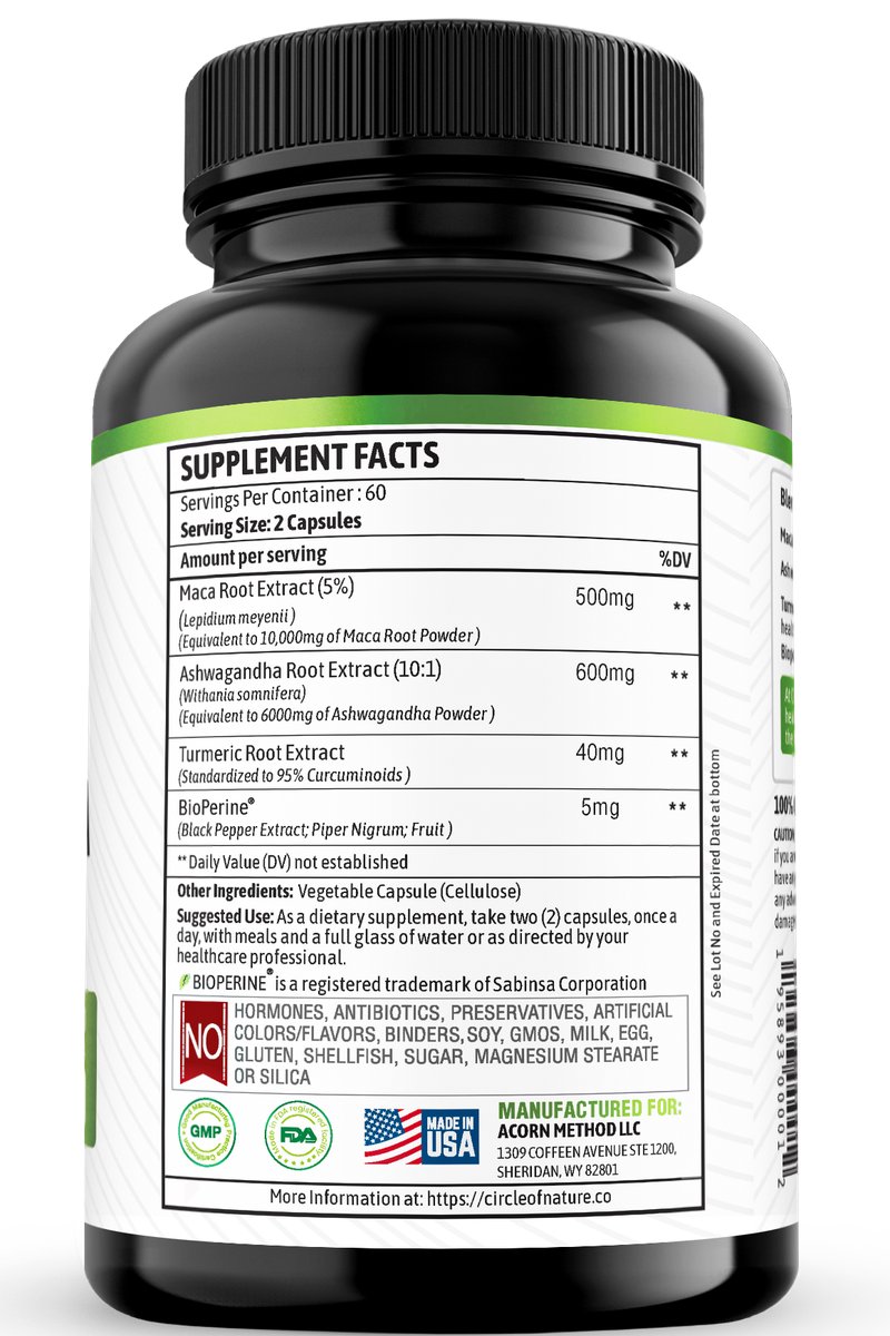 Meno Blend™ Supplement Facts label on the back of the bottle